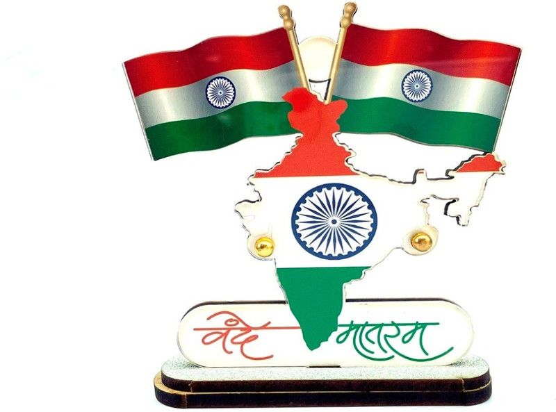 WOLCH Indian Flag Double Sided Wind Car Dashboard Flag Flag  (Plastic)