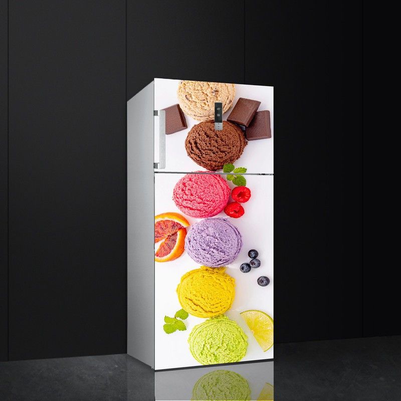 Byte Studio 60 cm Chocolate Ice Cream Colorful Decorative Fridge Sticker Self Adhesive Sticker  (Pack of 1)