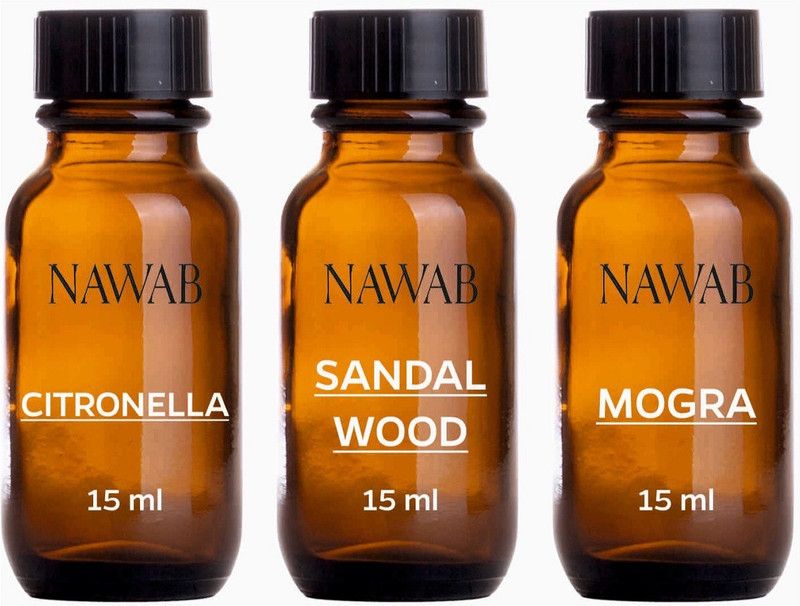 NAWAB essential aroma Diffuser oil(Citronella,Sandalwood,Mogra-15ml each) Aroma Oil