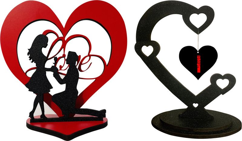 Radheshrakhi I Letter Showpiece Decorative Showpiece - 12.5 cm  (Wood, Red)
