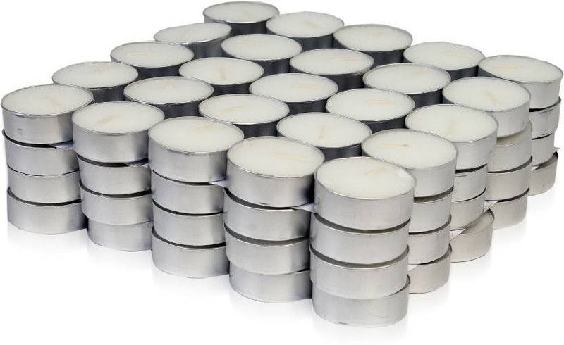 ME&YOU Diya Shape Smokeless Candles Candle  (White, Pack of 100)