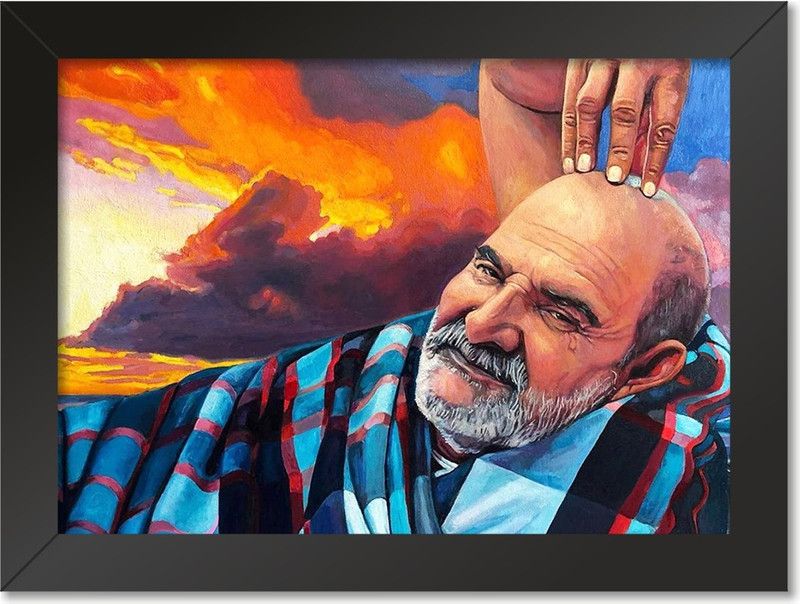 Religious Maharaj Ji Neem Karoli Baba Poster Photo Frame For Home Office, Gym Living Room Bedroom Wall Decoration Without Glass,Design1 Paper Print  (12.75 inch X 9.25 inch, Framed)