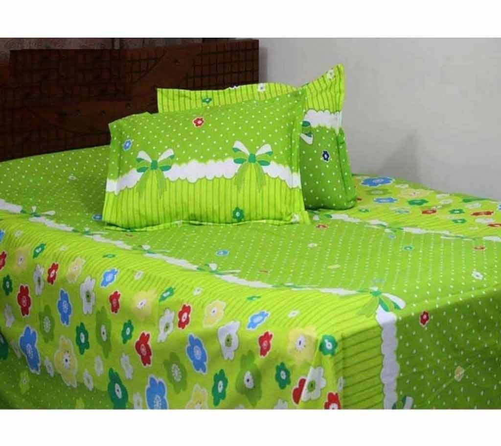 Double Size Cotton Bed Sheet with Matching 2 Pillow Covers - Multicolor bed-14