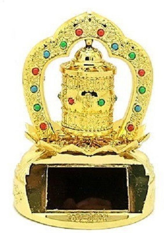 Adeal Tibetan Religious Rotating / Revolving Buddhist Solar Prayer Wheel Decorative Showpiece - 11 cm  (Plastic, Multicolor)