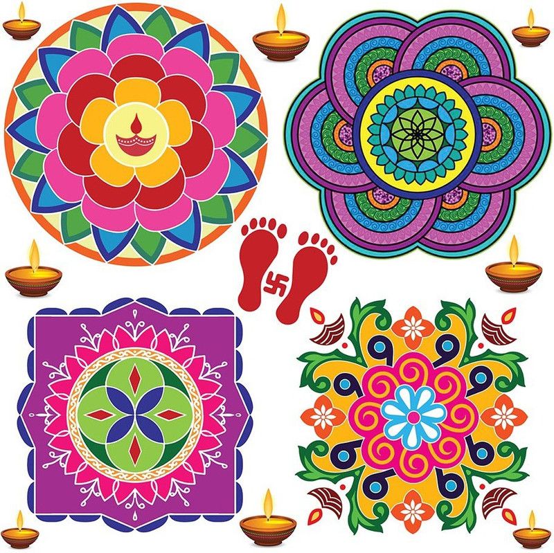 100yellow 60 cm Floor Sticker Self Adhesive Sticker  (Pack of 13)