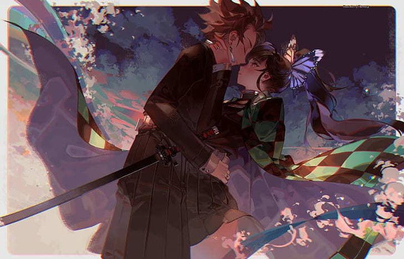 Demon Slayer Kimetsu No Yaiba Kanao Tsuyuri Tanjirou Kamado Matte Finish Poster Photographic Paper  (12 inch X 18 inch)