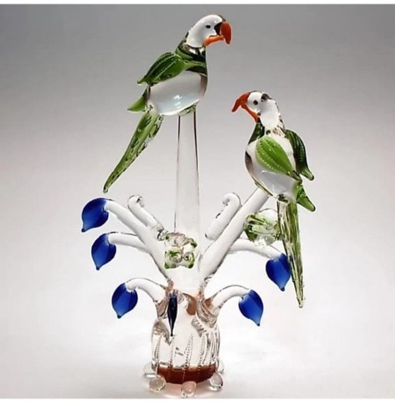 YURENIYAMA Bird062 Decorative Showpiece - 12 cm  (Glass, Multicolor)