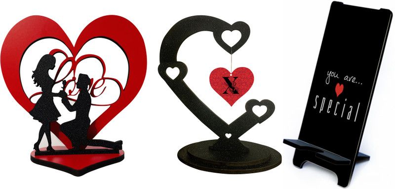 Radheshrakhi X Letter Showpiece Decorative Showpiece - 12 cm  (Wood, Red)