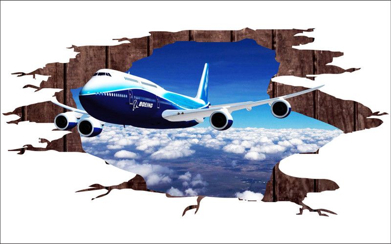 Day Decals 45 cm Eroplane Wall Sticker(Cover Area :- 91 X 45 cm) Self Adhesive Sticker  (Pack of 1)