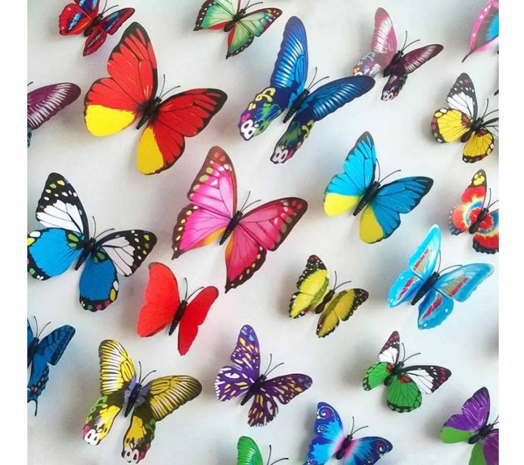 Baby Room Butter Fly Wall Sticker Plastic Made 12 pcs