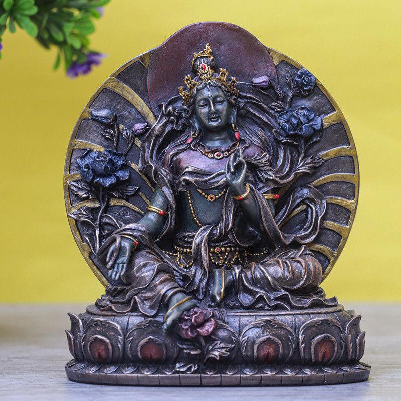 StatueStudio Tara Statue Buddha Decor Tara Idol for Living Room, Home Décor & New year Gift Decorative Showpiece - 15.24 cm  (Polyresin, Brown)