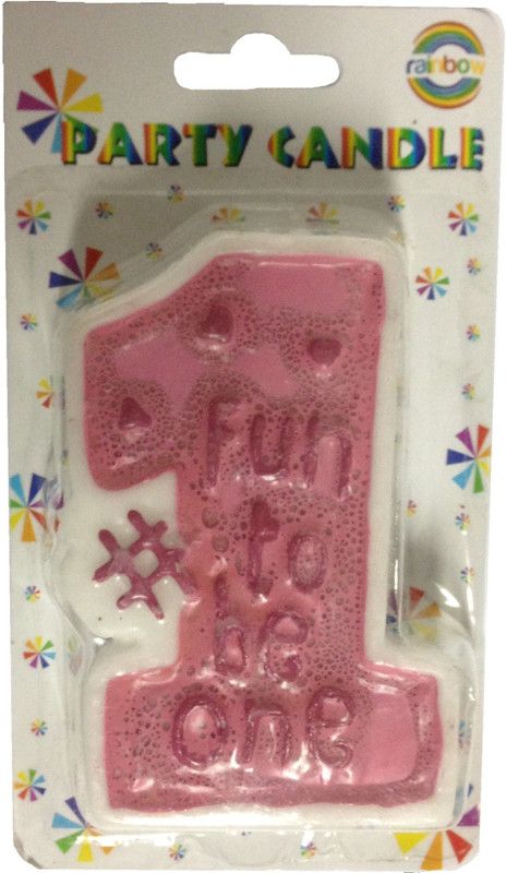 FUNCART Pink Fun to be one Candle Candle  (Pink, Pack of 1)