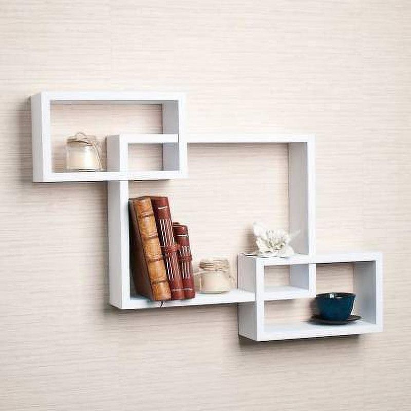 ANTIQUE MART Wall Shelves Wall Shelves Wooden Wall Shelf  (Number of Shelves - 3, White)