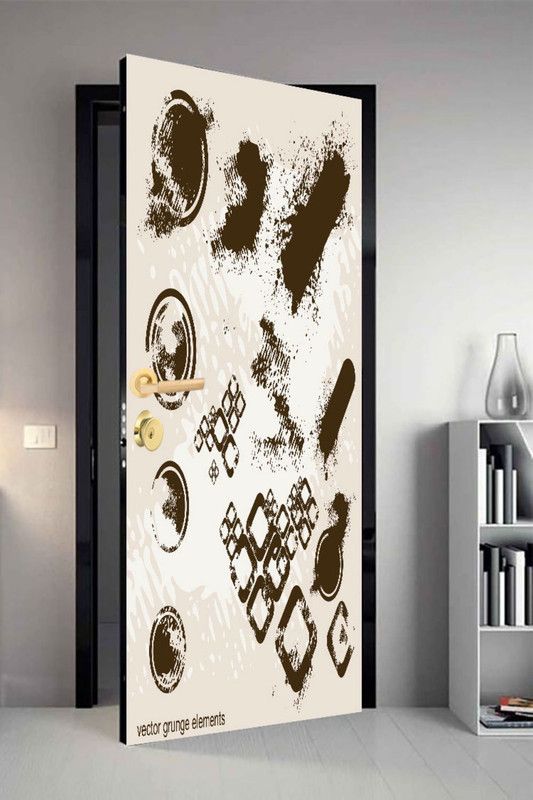 QTH 213 cm Line Art Dor-1855 Design Door Sticker Self Adhesive Sticker  (Pack of 1)