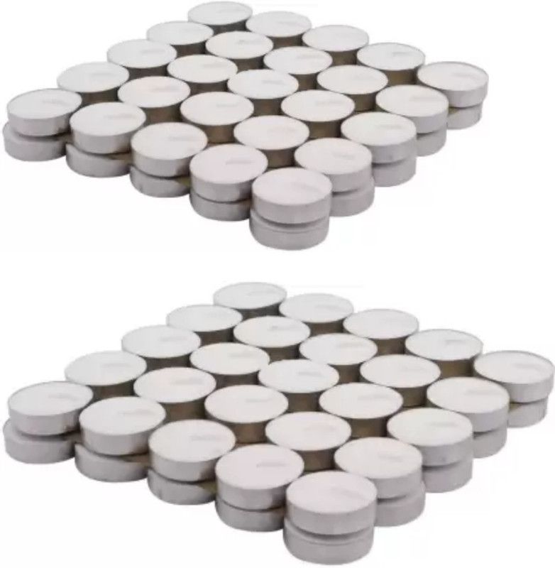 shopncreate 100-WHITECANDLE Candle  (White, Pack of 100)