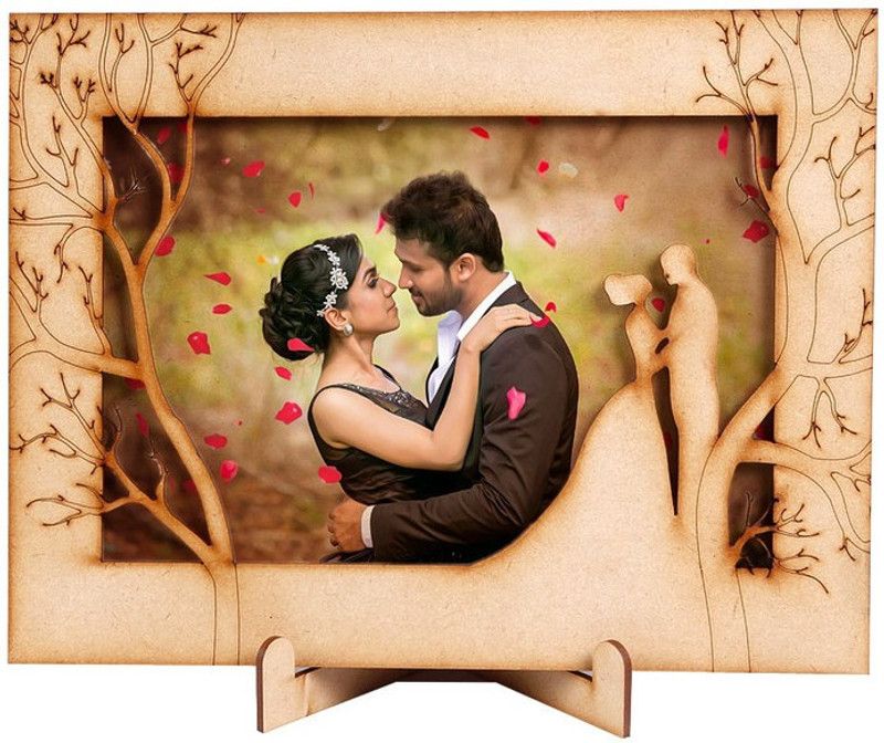mbseneterprise Wood Personalized, Customized Gift Best Friends Reel Photo Collage gift for Friends, BFF with Frame, Birthday Gift,Anniversary Gift Table  (Brown, 1 Photo(s), FREE)