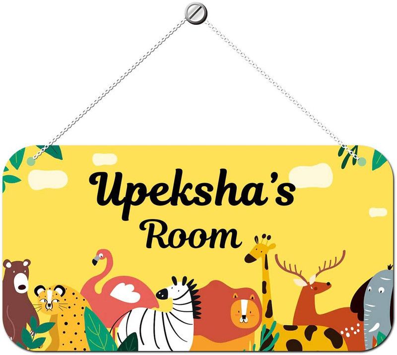 ARTBUG Wooden Upeksha Door Sign Kids Room Name Plate  (Multicolor)