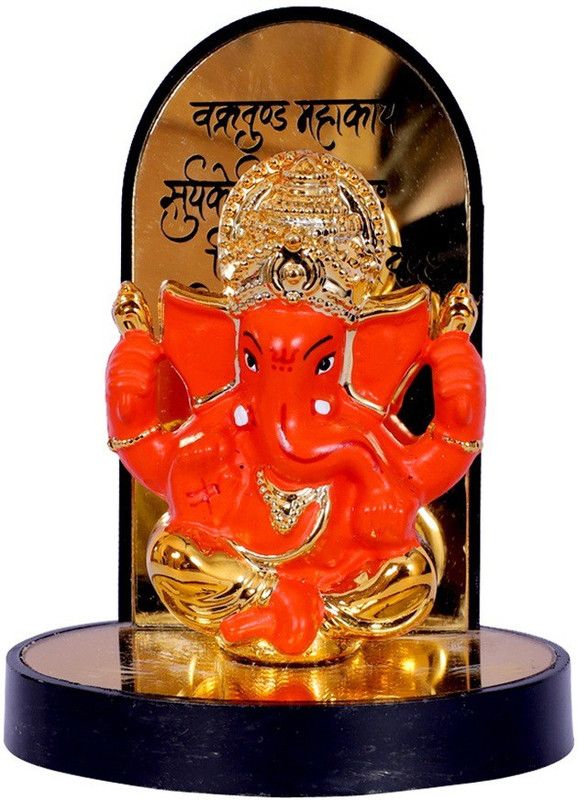 RELISTA Decorative Showpiece - 9 cm  (Plastic, Orange, Gold)