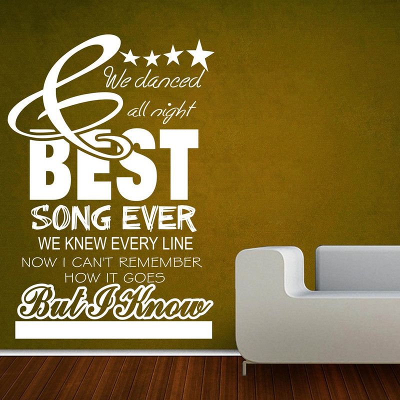 Decor Villa 43 cm Decor villa Best song ever Wall Decal & Sticker White Color Medium Size - 43*46 Cm Self Adhesive Sticker  (Pack of 1)