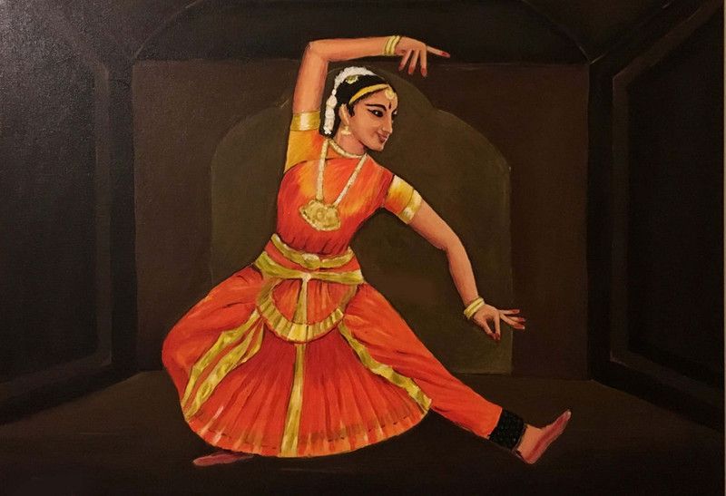Poster Bharatnatyam Digital Art Print Series 1 Large Poster sl1476 (36x24 Inches, Matte Paper, Multicolor) Fine Art Print  (24 inch X 36 inch, Rolled)