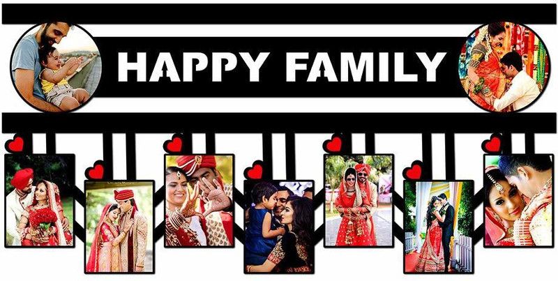 Apnagift Wood Personalized, Customized Gift Best Friends Reel Photo Collage gift for Friends, BFF with Frame, Birthday Gift,Anniversary Gift Wall  (Multicolor, 9 Photo(s), 12x24 Inch)