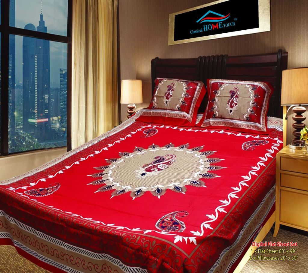 Panel Bed Sheet - Circle Red - 59 - ANJ