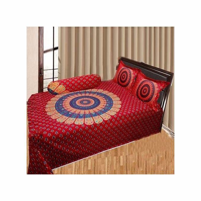 4pcs Double Size Cotton Bed Sheet Set 