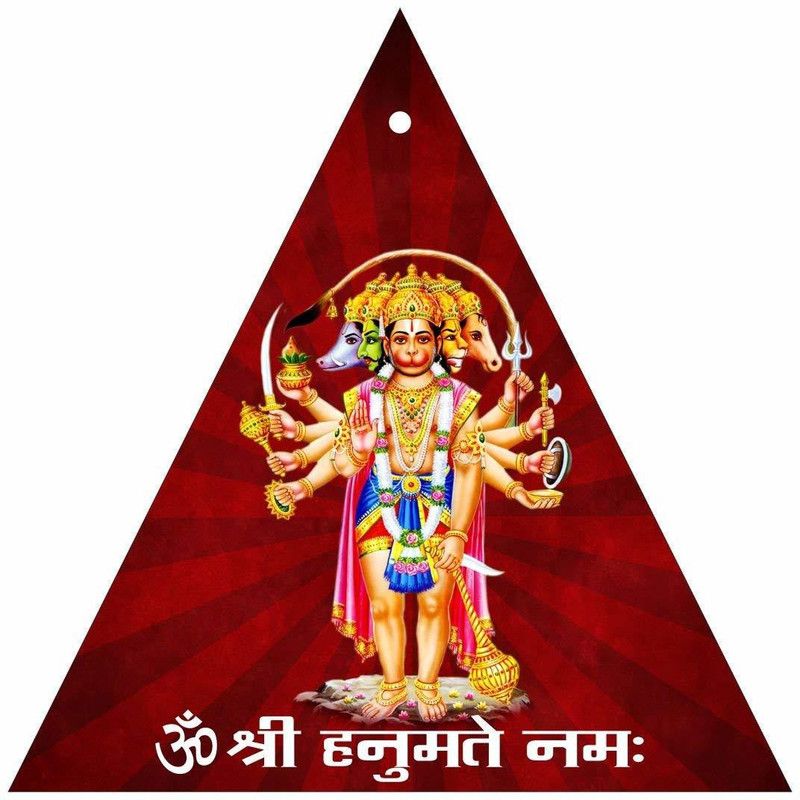 CC ENTERPRISES Panchmukhi Hanuman Acrylic Wall Frame For South, Main Door,Rectification Remedy  (Multicolor)