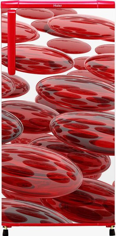 sp decals 60 cm fridge sticker for beautiful 3d red glass bubbles with white background sticker Self Adhesive Sticker  (Pack of 1)