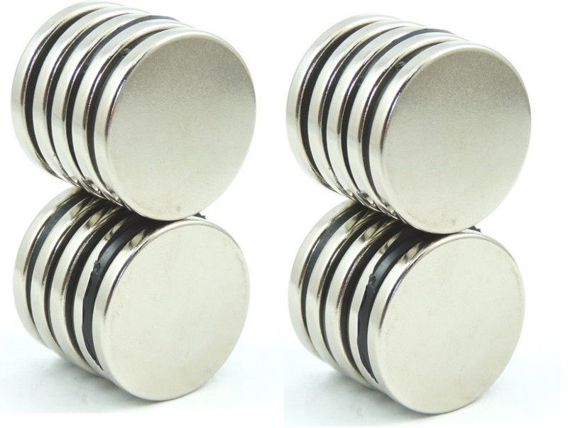ART IFACT 20 Pieces of 25mm x 3mm Neodymium Magnets - N52 Disc / Cylindrical magnets - Rare Earth NdfeB Fridge Magnet, Multipurpose Office Magnets, Magnetic Paper Holder Pack of 20  (Silver)
