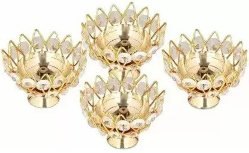 HRRH Brass (Pack of 4) Table Diya  (Height: 1.7 inch)
