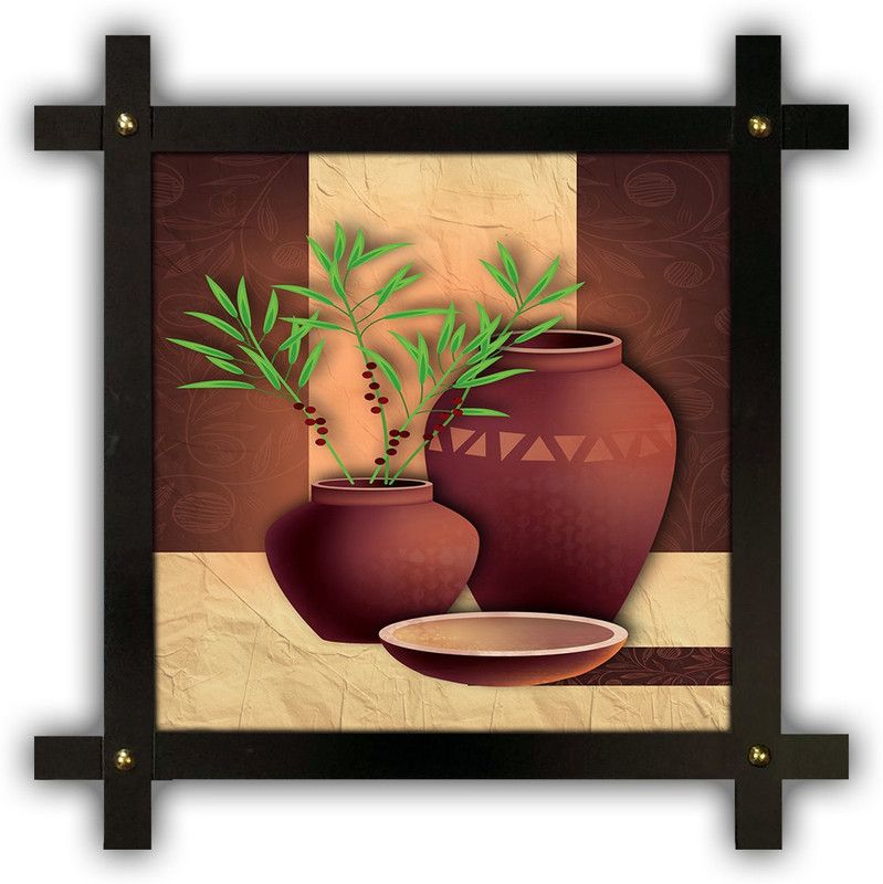 Poster N Frames Cross Wooden Frame Hand-Crafted with photo of Flower (floral) 18203-crossframe Digital Reprint 16.5 inch x 16.5 inch Painting  (With Frame)