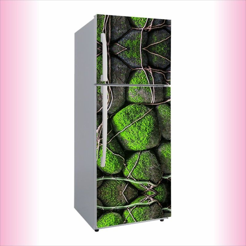 Advait Designs 60 cm Advait Designs abstract decorative 3D green stone fridge wrap wallpaper adhesive vinyl multicolor for fridge sticker (pvc vinyl covering area 160cm X 60cm & 63 X 24 inches ) Self Adhesive Sticker  (Pack of 1)