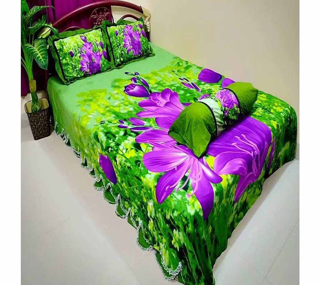 Double Size Cotton Bed Sheet (4 Pcs Set)