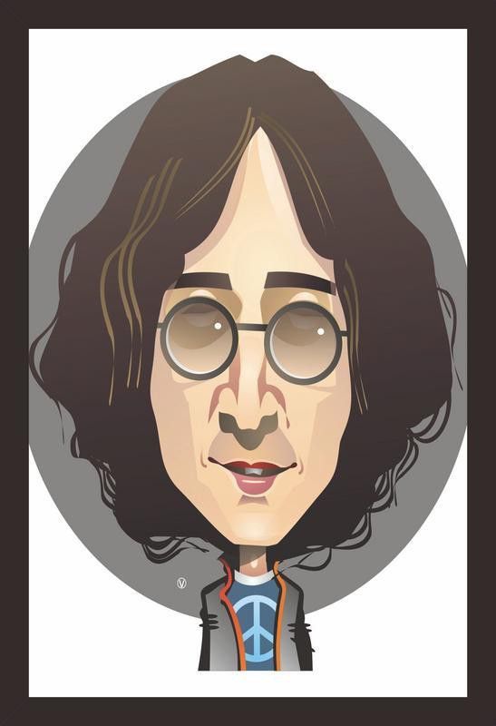 Mad Masters John Lenon 1 Piece wooden framed painting |Wall Art | Home Décor | Painting Art | Unique Design | Attractive Frames Digital Reprint 18 inch x 12 inch Painting  (With Frame)