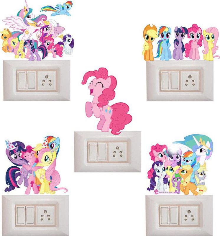 Decorhubb 25 cm Beautifiul Pony Switch Board sticker For Home Decor Self Adhesive Sticker  (Pack of 1)