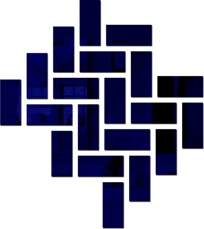 wall1ders 69 cm 20 Rectangle Blue Self Adhesive Sticker  (Pack of 20)