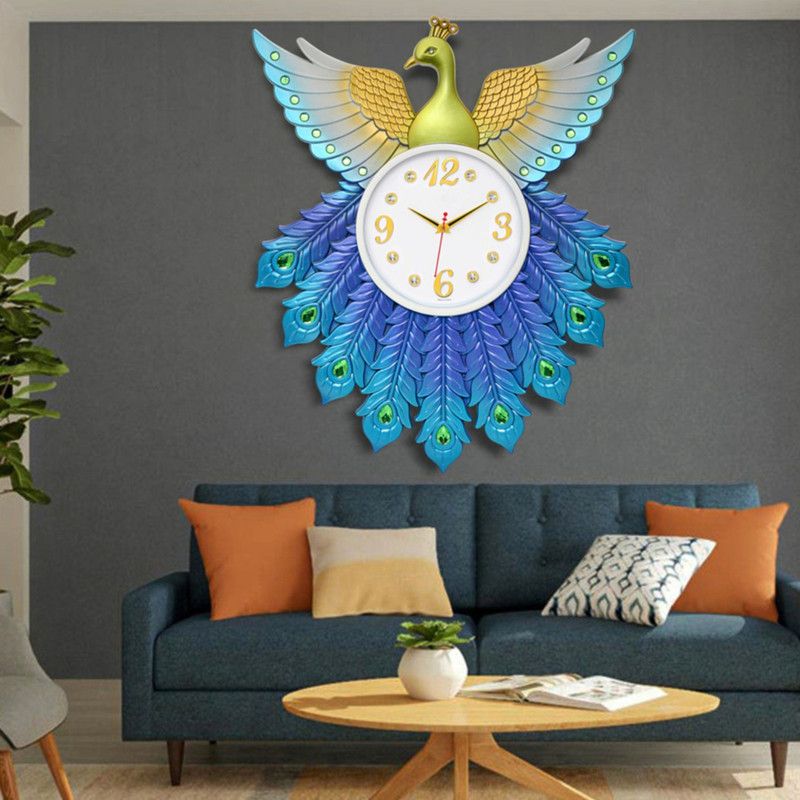HorseHead Analog 58 cm X 48 cm Wall Clock  (Dark Blue, With Glass, Standard)
