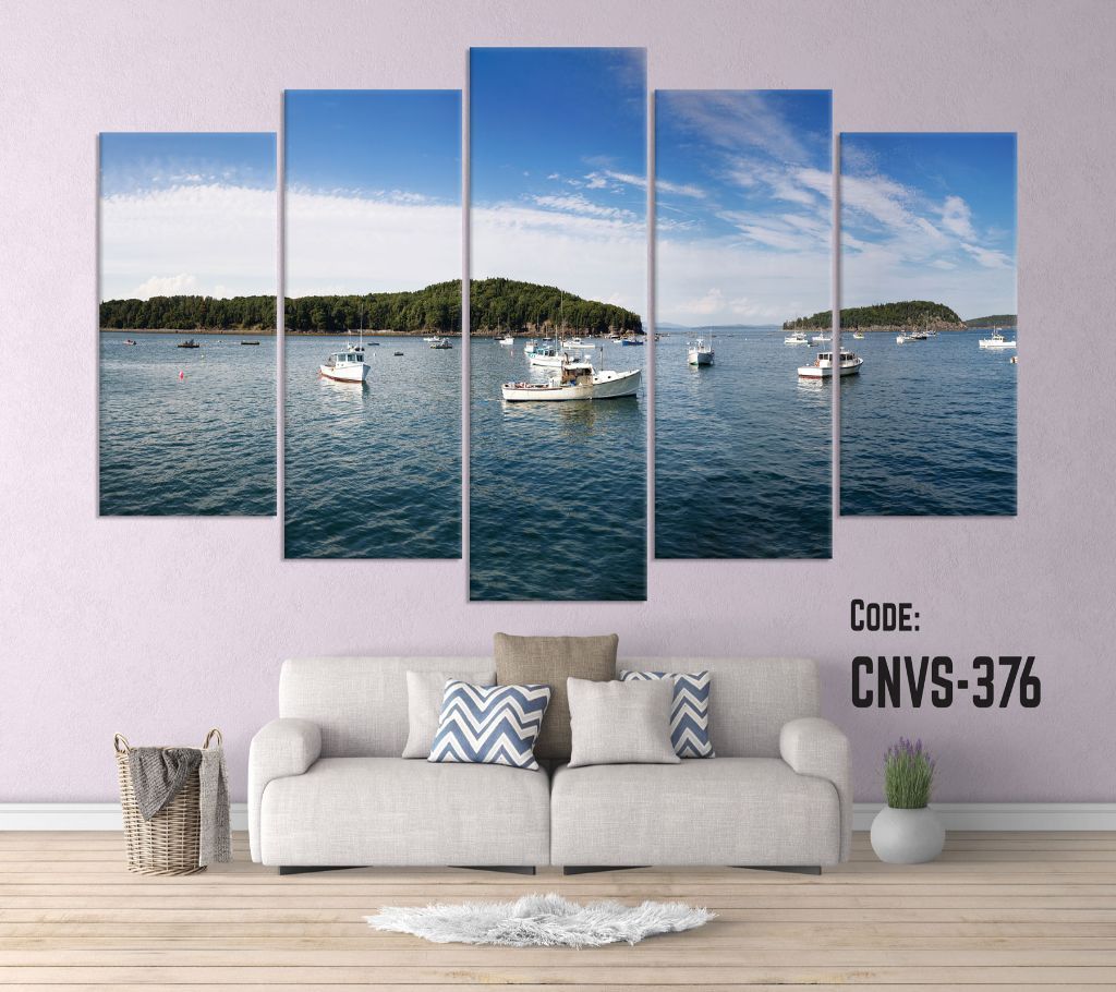 CNVS-376 Sea Boat Wall Canvas Art Prints 48 inch x 36 inch