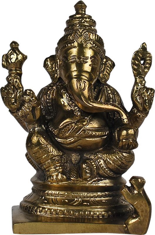 CAUVERY HANDICRAFTS Decorative Showpiece - 9 cm  (Bronze, Gold)