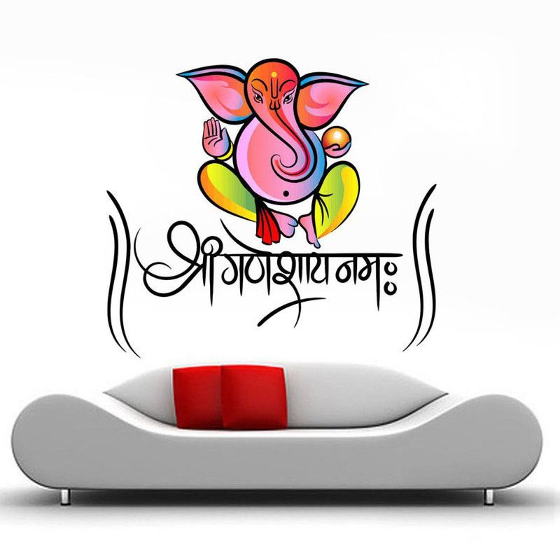 Stickerberry 60 cm Ganesha wall sticker For Home Decor Self Adhesive Sticker  (Pack of 1)