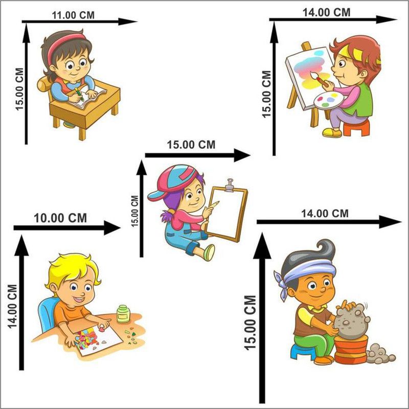 skgraphics 14 cm Kids plying switch wall sticker Self Adhesive Sticker  (Pack of 5)