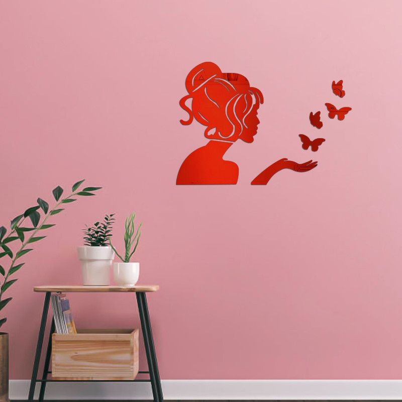 DSticker 45 cm AngleFairyRed Self Adhesive Sticker  (Pack of 1)