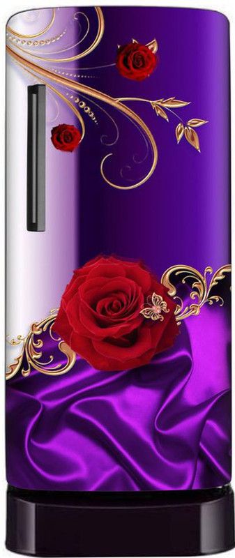 JNM ENTERPRISES 60 cm Pink Colour Group Flowers Abstract Fridge (160X60CM) Self Adhesive Sticker  (Pack of 1)