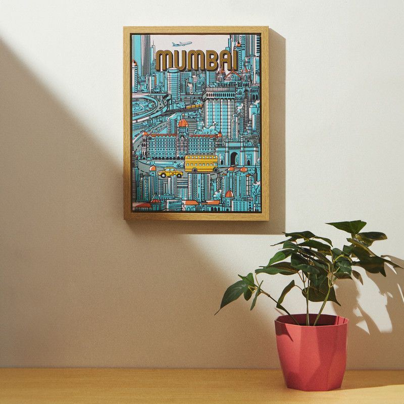 chumbak Mumbai Magic C01 Digital Reprint 16 inch x 12 inch Painting  (Without Frame)