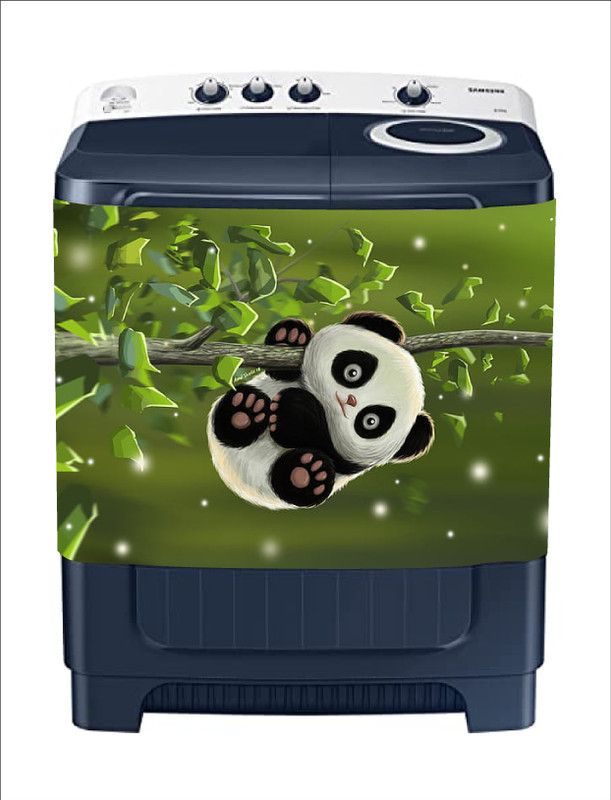 Khatwal Enterprises 60 cm decorative cute baby panda tree leaves washingmachine sticker Self Adhesive Sticker  (Pack of 1)