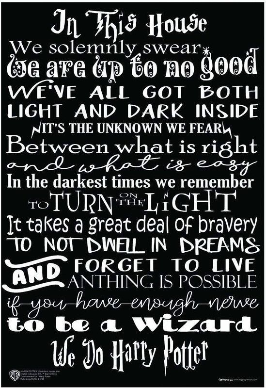 Official Licensed Harry Potter In This House Quotes Poster A3+ 13 x 19 inches Paper Print  (19 inch X 13 inch, Rolled)