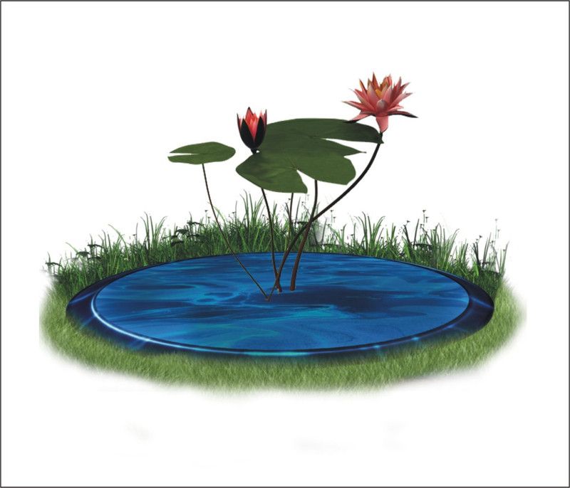 Jagvii 59 cm Lotus in The Pond, Floor Sticker … Self Adhesive Sticker  (Pack of 1)