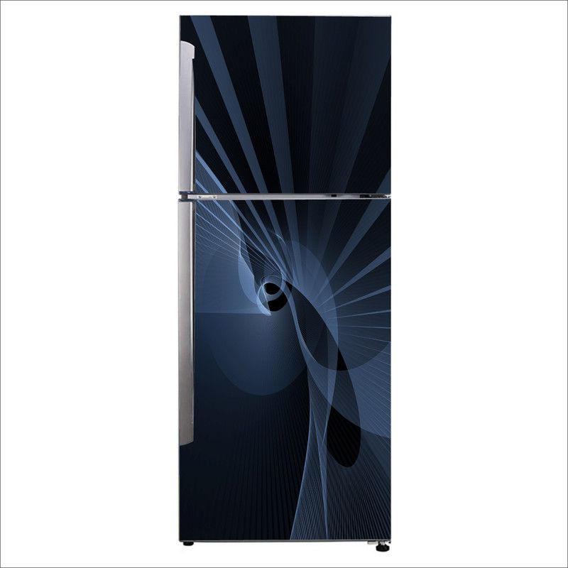 Advait Designs 60 cm Advait Designs Decorative Beautiful abstract with black and gray stripe fridge sticker Self Adhesive Sticker  (Pack of 1)