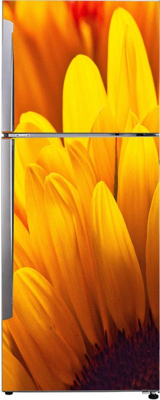 Advait Designs 60 cm Advait Designs Decorative ripe sunflower with large leaf wallpaper sticker for fridge décor Self Adhesive Sticker  (Pack of 1)